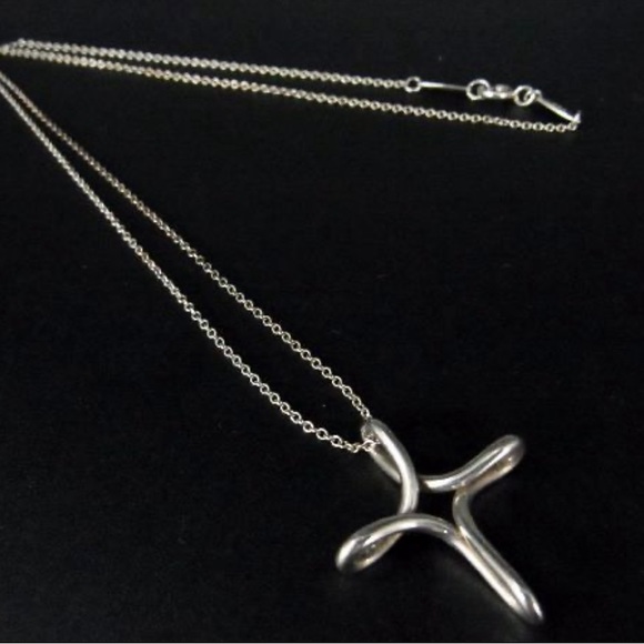 Tiffany & Co. Jewelry - Sculptural Tiffany & Co. Sterling Silver Cross Pendant Necklace